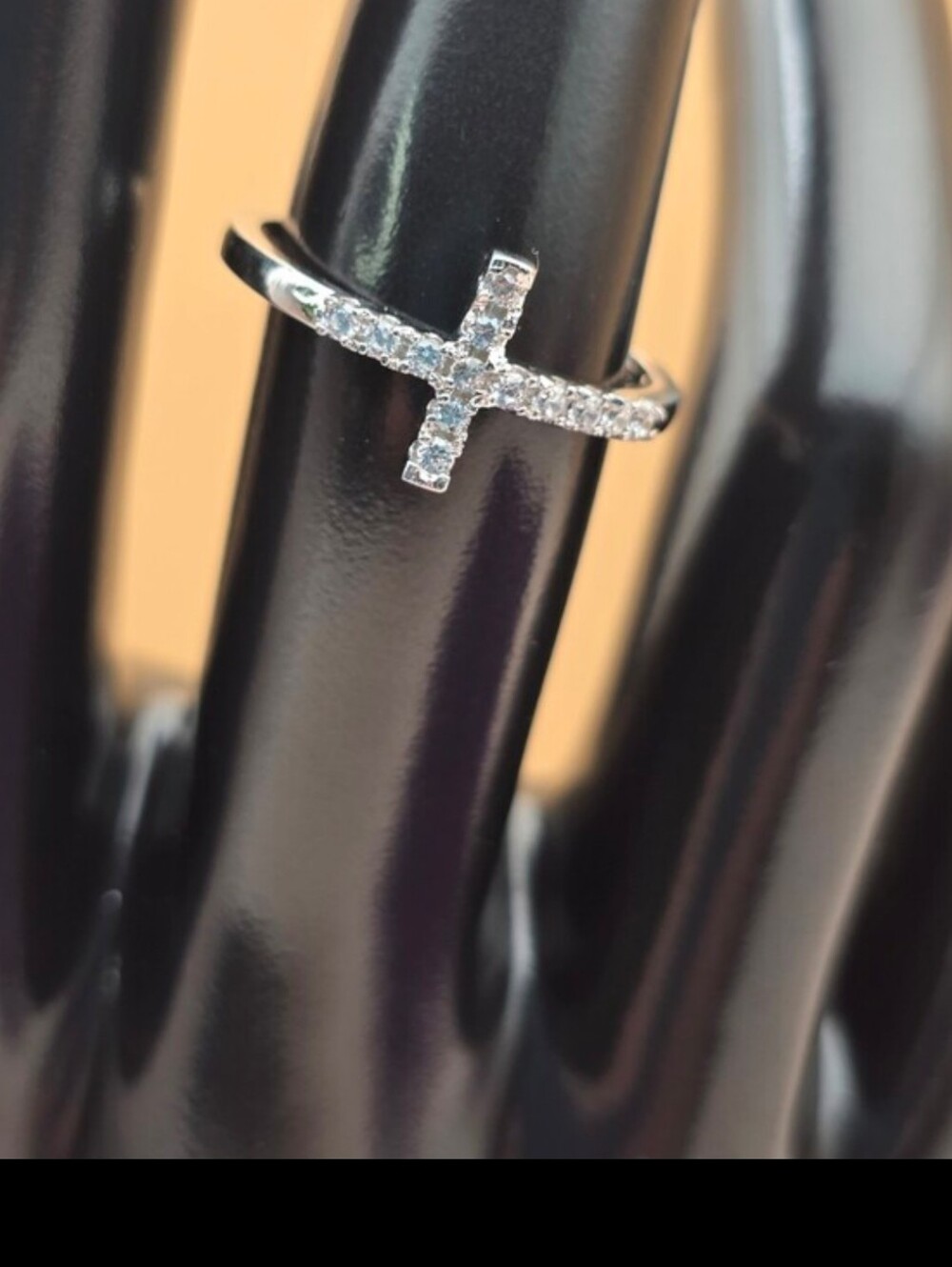 Moissanite Dainty Cross Ring